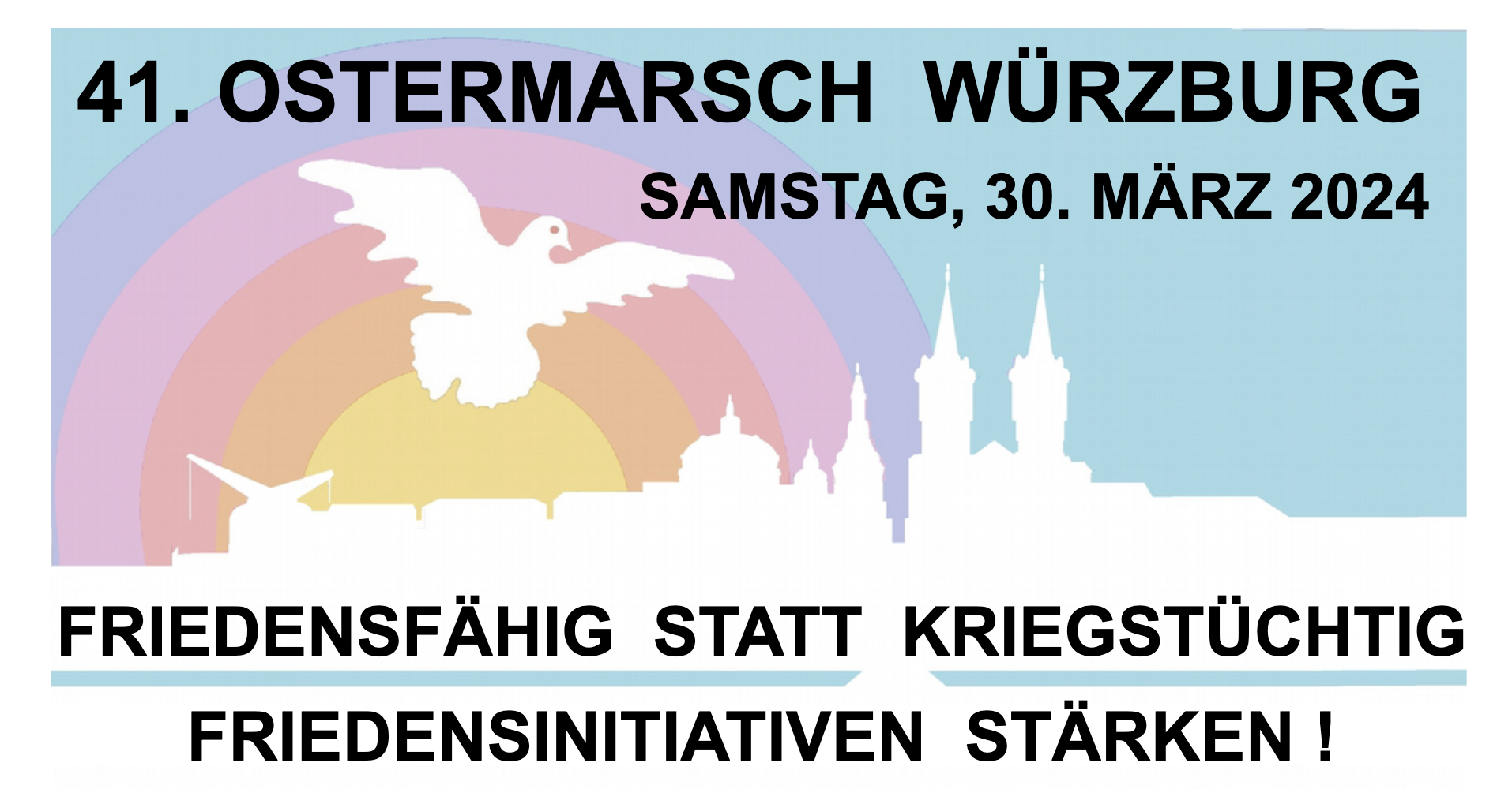 Aufruf zum Ostermarsch 2024 - Samstag, 30. März ab 11 Uhr