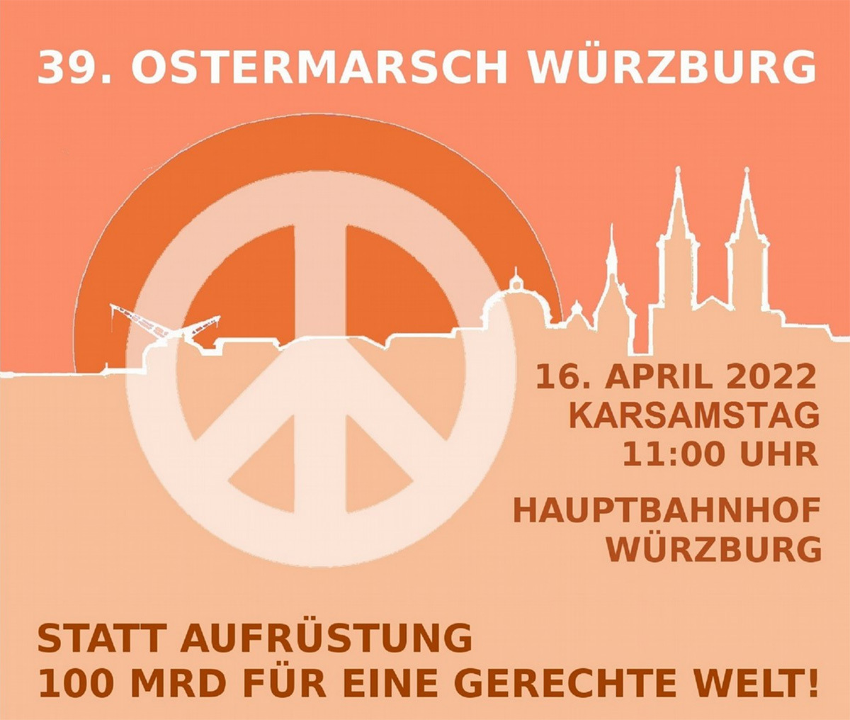 Einladung zum Würzburger Ostermarsch am 16.4.2022